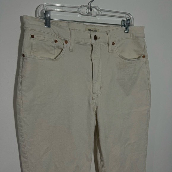 Madewell Perfect Vintage Flare Crop Jeans Vintage Canvas Cream‎ NI959 Size 31 - Picture 3 of 11